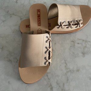 Solana leather nude slides